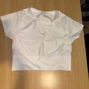 Aerie Offline White Seamless Short Sleeve Crop Top